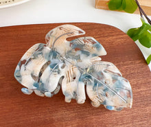 Load image into Gallery viewer, Tropical Monstera Hair Claw - Sky Blue
