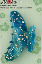 Load image into Gallery viewer, Diamond Studded Hair Claw - Peacock Blue
