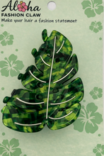 Load image into Gallery viewer, Tropical Monstera Hair Claw - Jungle Green
