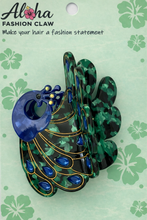 Load image into Gallery viewer, Peacock Hair Claw - Blue

