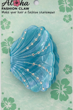 Load image into Gallery viewer, Seashell Gem Hair Claw - Blue
