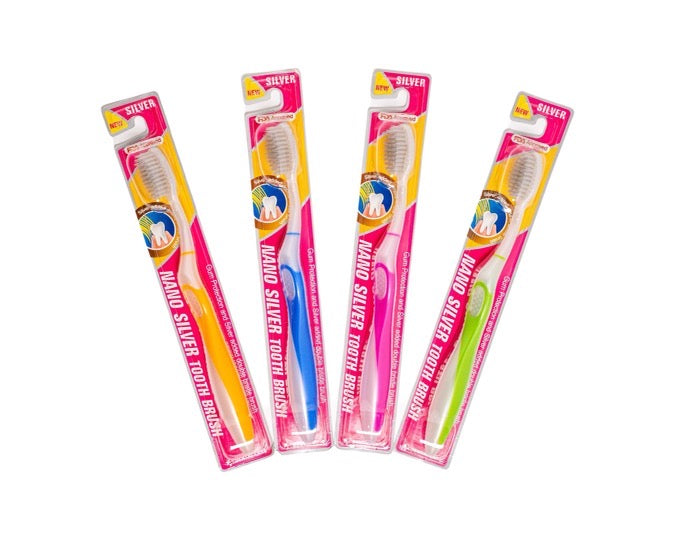 Nano Silver Toothbrushes - 4 Piece Set